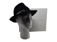 An as new Stella McCartney felt hat with chain decoration.