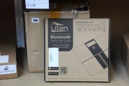 Ten boxed as new Uten Bluetooth body fat scales with 6 colours LCD display (IF1010AR).
