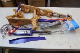 A Raleigh Violet Mark III Chopper frame and parts.