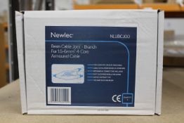 Seven boxed as new Newlec Resin Cable Joints NLUBCJ00 (Branch for 1.5-6mm 4-core armoured cables).