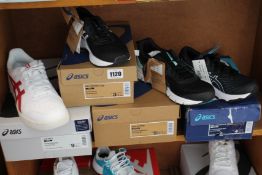 A pair of men's as new Asics Japan S trainers (UK 8), women's Asics Gel-33 Run (UK 7.5), kids