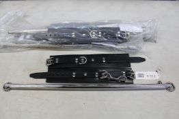 Four as new Rouge bondage adjustable leg spreader bars with cuffs (Over 18s only).