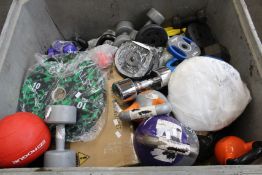 A large quantity of miscellaneous weights, kettlebells and related.