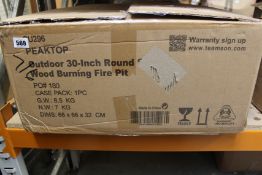An as new Peaktop outdoor 30-inch round wood burning fire pit.