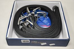 Twelve as new GP & Max grey leather belts (Assorted sizes).