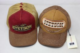 Six as new Stetson On The Road baseball caps and four Buffalo Horn caps (RRP £39 each).