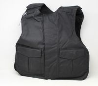 A Safe Guard Armour Patrol 1 tactical armour vest in Black, with a detachable 'Public Safety' velcro
