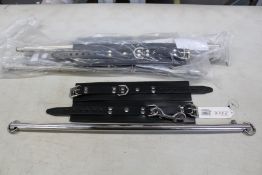 Four as new Rouge bondage adjustable leg spreader bars with cuffs (Over 18s only).