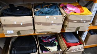 Six boxes of assorted bags and related items.