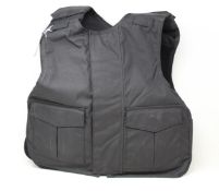 A Safe Guard Armour Patrol 1 tactical armour vest in Black, with a detachable 'Public Safety' velcro