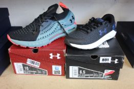 A pair of as new Under Armour Hovr Phantom RN (UK 9) and a pair of women's Under Armour Charged