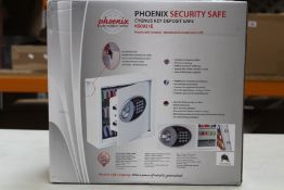 Three boxed as new Phoenix Cygnus 30 hook key deposit safes.