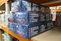 Five as new Neatfi LED task lamps with clamps in rose gold (UK plugs).