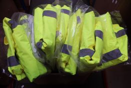 Nine as new Portwest Hi-viz bomber jackets (All XL).