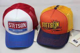 Six as new Stetson Gasoline Trucker baseball caps and four Stetson Connecting Since 1865 baseball