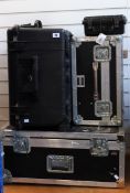 COLLECTION ONLY: Four flightcases to include an as new large PeliCase (unused, custom foam