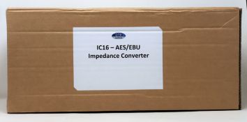 A boxed as new CTP Systems IC16 AES/EBU Impedance Convertor Unit (Box sealed).