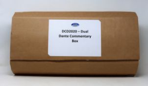 A boxed as new CTP Systems DCD2020 Dante Enabled Commentary Box (Manual included) (Box sealed).