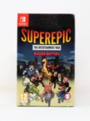 Two boxed as new 'Superepic: The Entertainment War' Badge Edition Game Cards for Nintendo Switch (