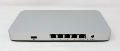 A boxed as new Meraki MX64 Cloud Managed Security Appliance (M/N: MX64-HW).