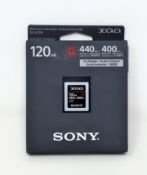 A boxed as new Sony 120GB G Series XQD Memory Card (Box sealed).