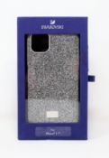 A boxed as new Swarovski High Phone Case for iPhone 11 Pro in Silver (P/N: 5592030) (Box sealed).