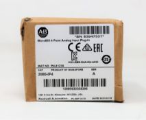 A boxed as new Allen-Bradley Micro800 4 Point Analog Input Plug-In (CAT: 2080-IF4 A) (Box sealed).