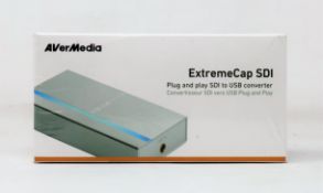 A boxed as new AVerMedia ExtremeCap SDI Plug-and-Play SDI to USB Converter (BU111) (Packaging
