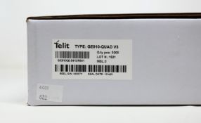 A box of two hundred Telit GE910-QUAD V3 Cellular Modules (Box sealed).