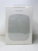 A boxed as new Apple HomePod Smart Speaker in White (M/N: A1639 P/N: MQHV2LL/A) (Packaging sealed).