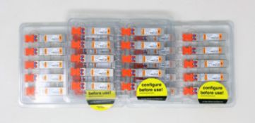 Thirty as new Flexoptix S.1312.10.D 1G LX Universal SFP Transceivers (Three packs of 10).
