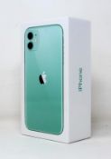 A boxed as new Apple iPhone 11 (A2221, Global) 128GB in Green (Box sealed. Some packaging text in