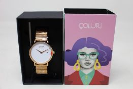 A women's as new Coluri Pankhurst watch in snow (RRP £139).