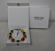 Two as new Coeur De Lion Geo Cube Multi-Coloured Bracelet 4747-1500 (RRP £85).