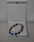 Three as new Coeur De Lion Geo Cube Multi-Coloured Crystal Bracelet 4409/30-1500 (RRP £65).