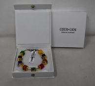 Two as new Coeur De Lion Geo Cube Multi-Coloured Bracelet 4747-1500 (RRP £85).