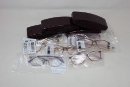 Six pairs of as new Louis Marcel glasses frames with four cases.