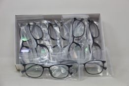 Twelve pairs of as new B Ultem H66003 glasses frames.