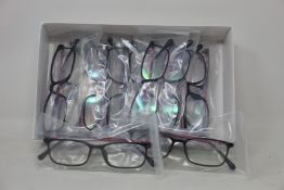 Twelve pairs of as new B Ultem H66036 glasses frames.