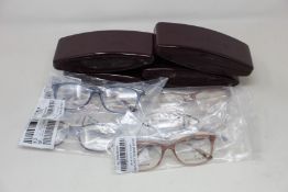 Six pairs of as new Louis Marcel glasses frames with four cases.