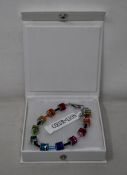 Three as new Coeur De Lion Geo Cube Multi-Coloured Crystal Bracelet 4409/30-1500 (RRP £65).