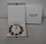 Two as new Coeur De Lion Geo Cube Multi-Coloured Bracelet 4747-1500 (RRP £85).