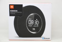 Four boxed as new JBL Horizon Bluetooth clock radios with USB charging and ambient light.