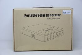 An ALLPOWERS Portable Solar Generator (Model: AP-SS-002, UK adaptor required).