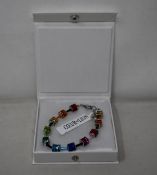 Three as new Coeur De Lion Geo Cube Multi-Coloured Crystal Bracelet 4409/30-1500 (RRP £65).