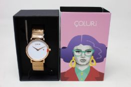 A women's as new Coluri Pankhurst watch in snow (RRP £139).