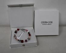Two as new Coeur De Lion Red Purple Swarovski Crystal Bracelet 4905/30-0308 (RRP £95).