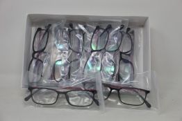 Twelve pairs of as new B Ultem H66036 glasses frames.