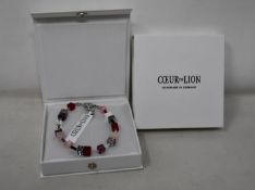 Two as new Coeur De Lion Red Purple Swarovski Crystal Bracelet 4905/30-0308 (RRP £95).