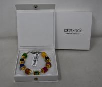 Two as new Coeur De Lion Geo Cube Multi-Coloured Bracelet 4747-1500 (RRP £85).